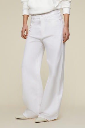 high waist wide leg jeans wit