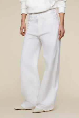 high waist wide leg jeans wit