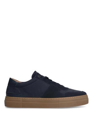 suède sneakers donkerblauw