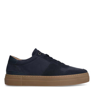 suède sneakers donkerblauw