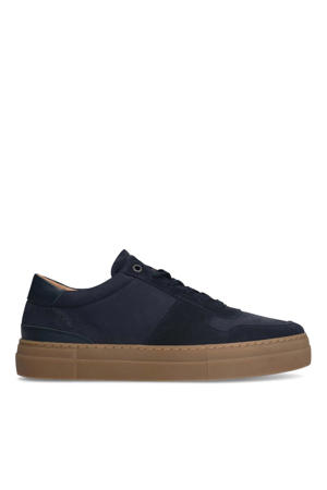 suède sneakers donkerblauw