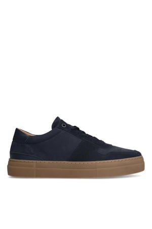 suède sneakers donkerblauw
