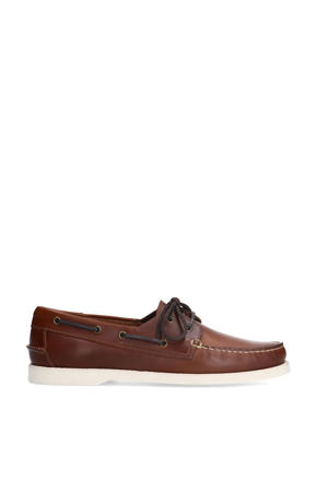 leren bootschoenen cognac