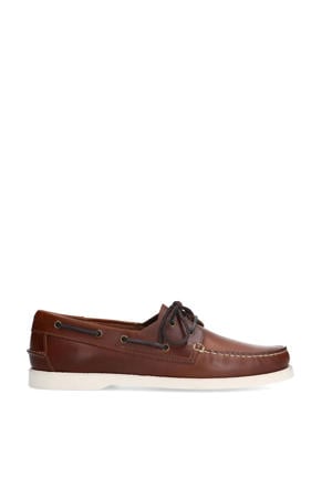 leren bootschoenen cognac