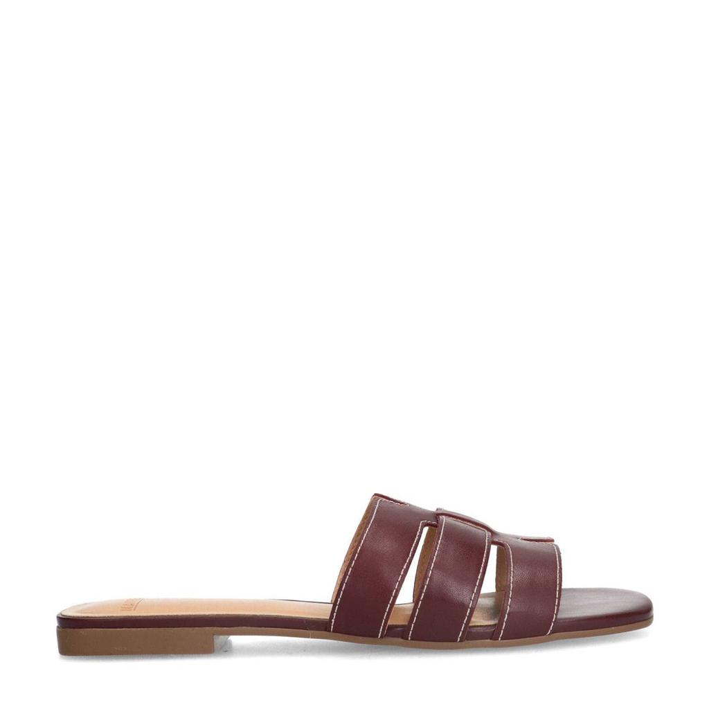 Bordeaux dames Manfield leren slippers