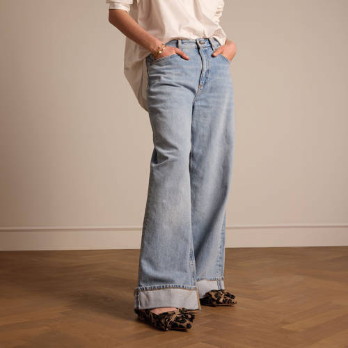 Manfield slingback loafers met panterprint zwart/beige afbeelding