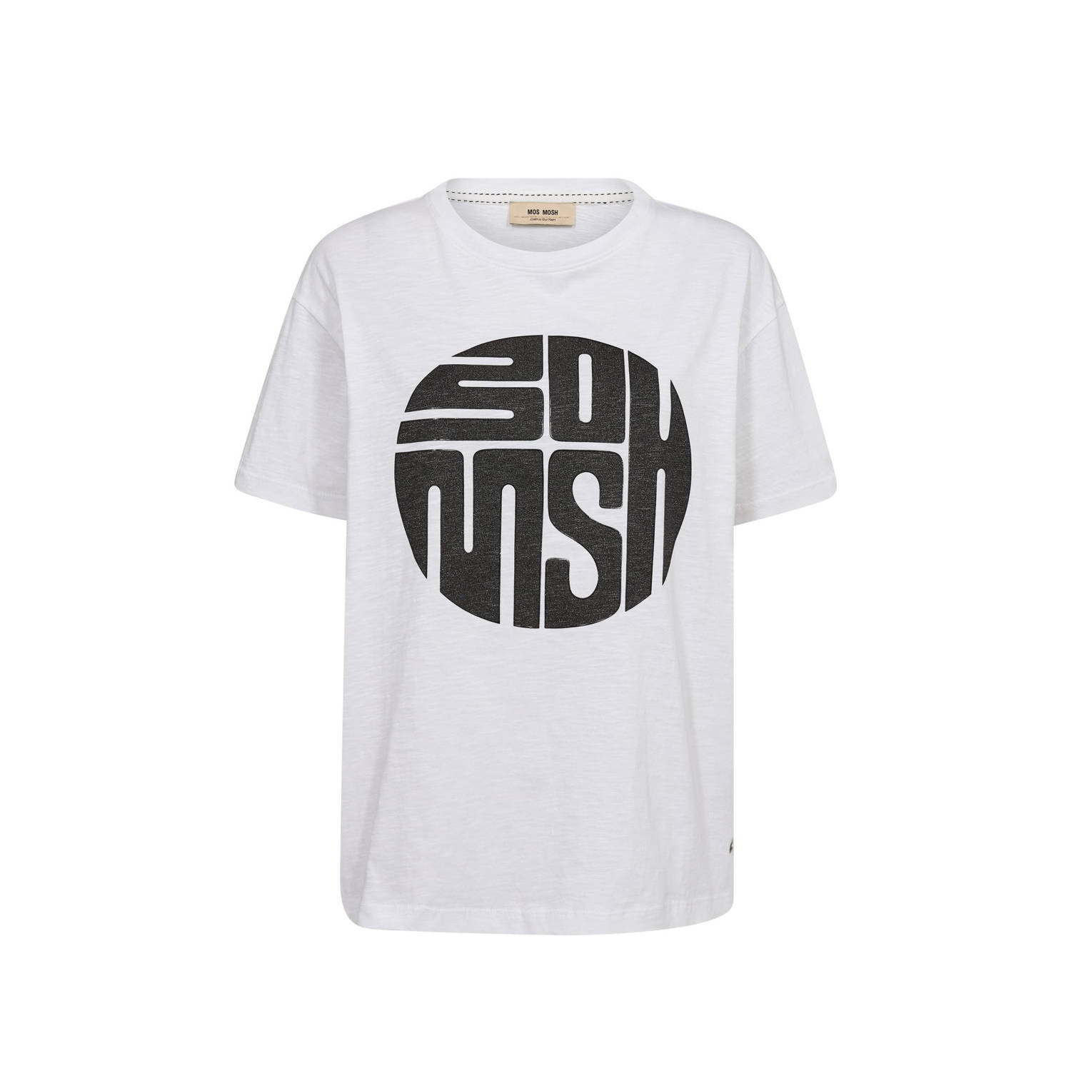 MOS MOSH Vintage-geïnspireerde Tee met Tekstmotief White Dames