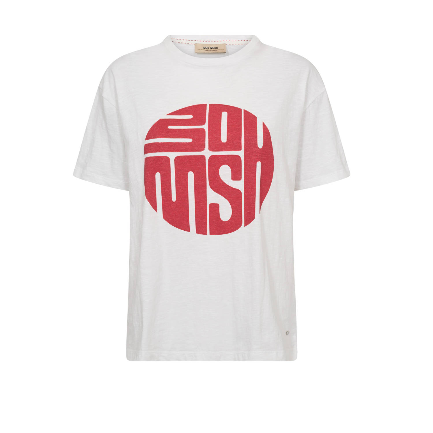 MOS MOSH Vintage-geïnspireerde Tee met Tekstmotief White Dames