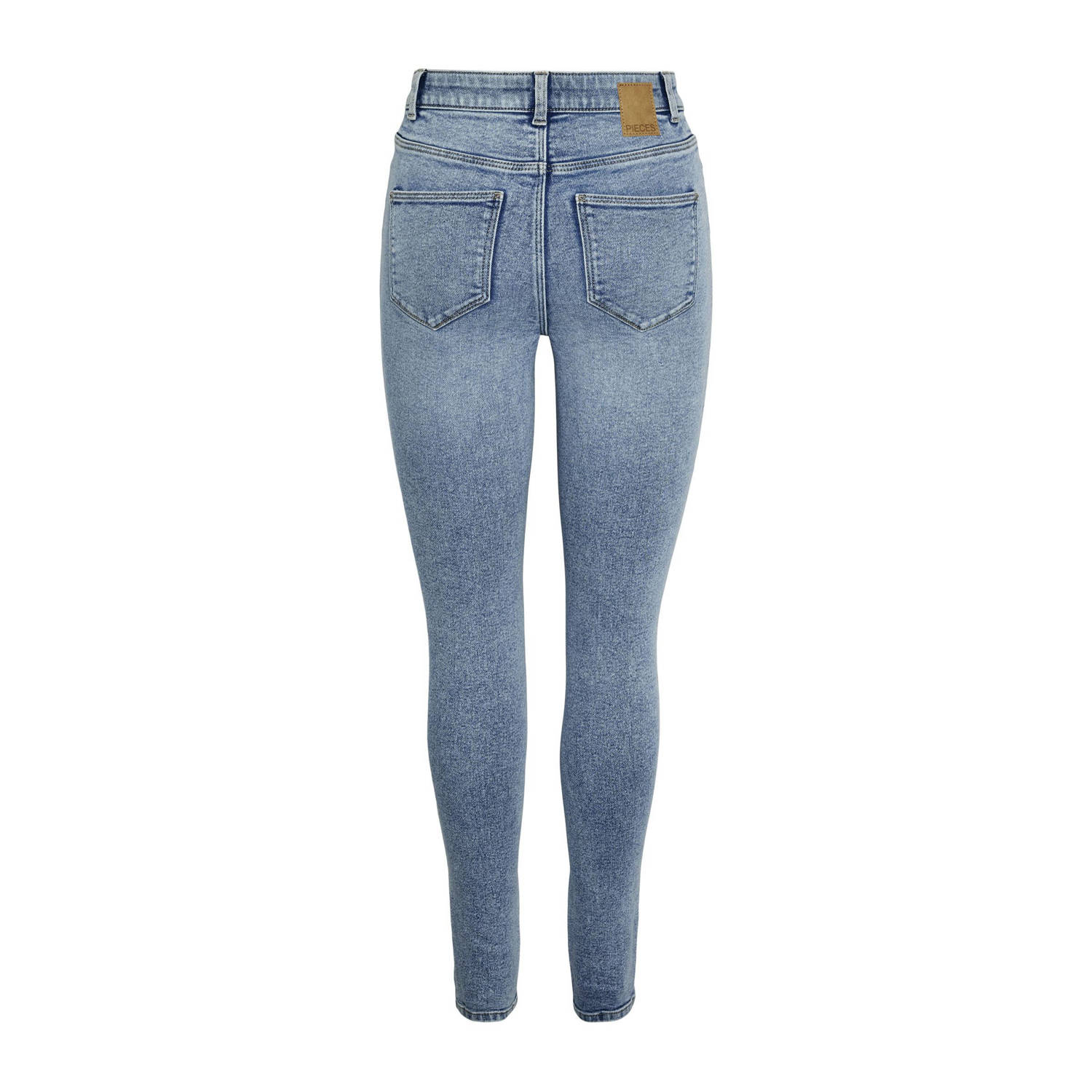 PIECES high waist skinny jeans light blue denim