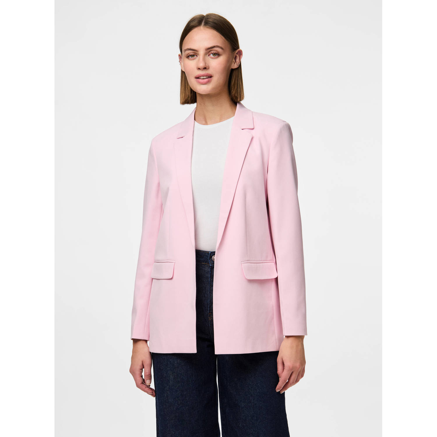 Pieces Loose fit lange blazer met klepzakken model 'BOZZY'