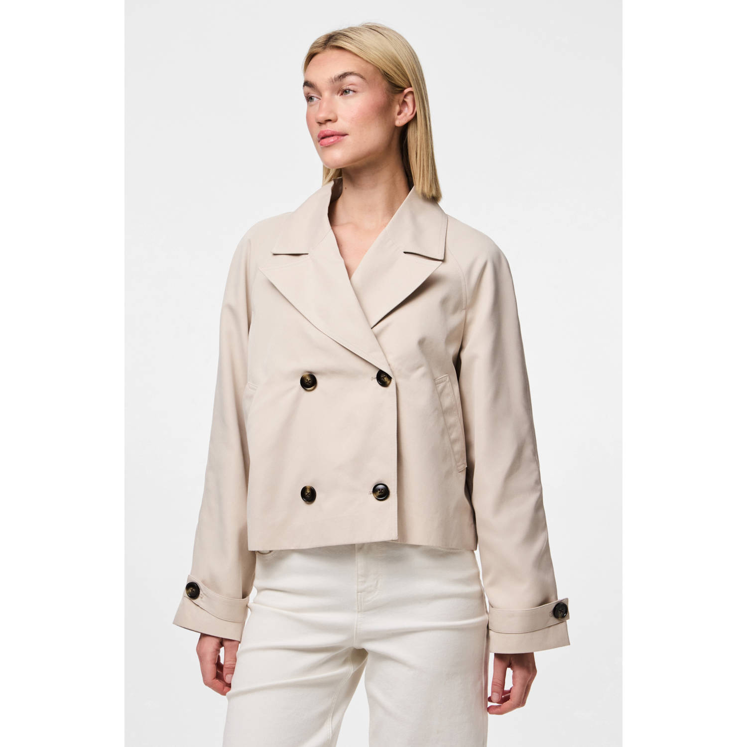 PIECES trenchcoat zand