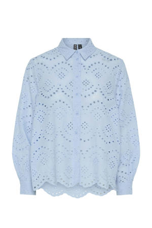 blouse blauw broderie