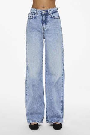 high waist wide leg jeans light blue denim