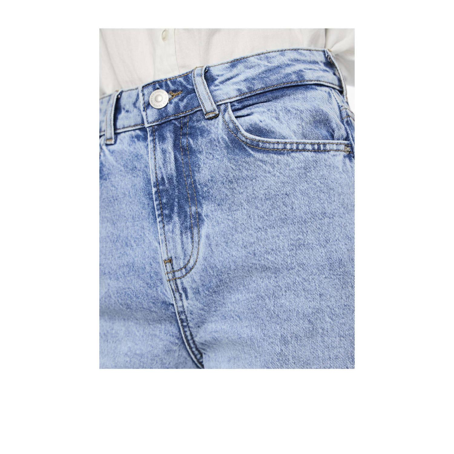 PIECES high waist wide leg jeans light blue denim