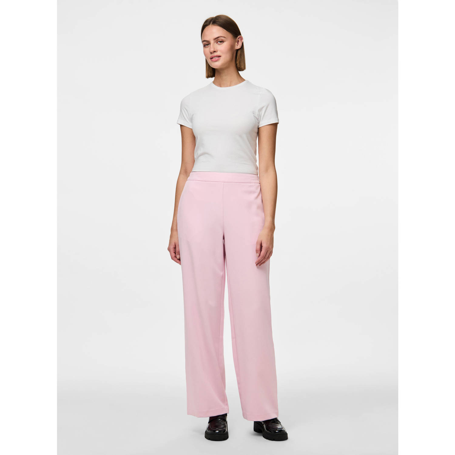 PIECES straight high waist pantalon