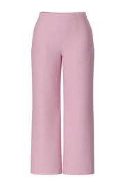thumbnail: Lichtroze dames PIECES straight high waist pantalon van polyester met elastische inzet en effen