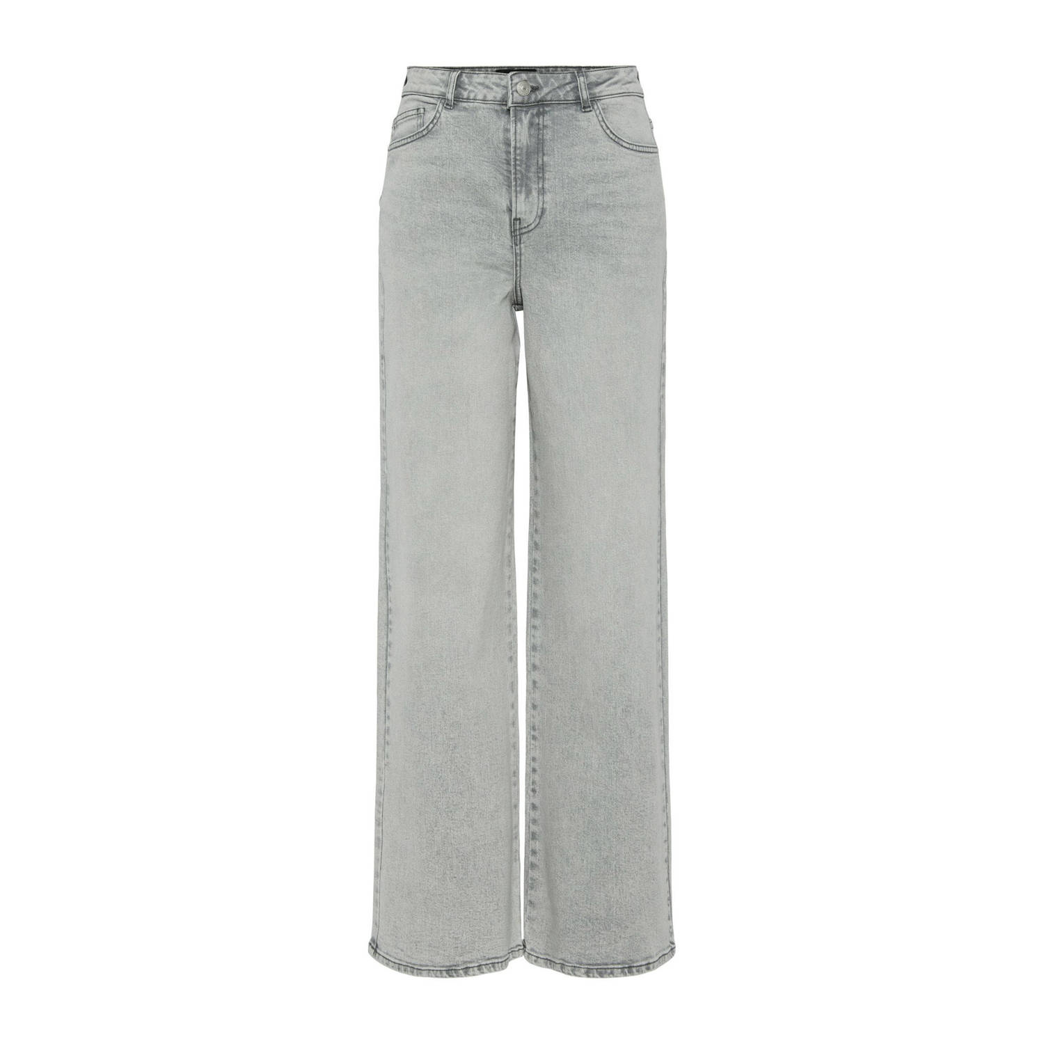 PIECES high waist wide leg jeans grey denim