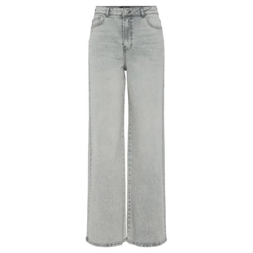 PIECES high waist wide leg jeans grey denim afbeelding