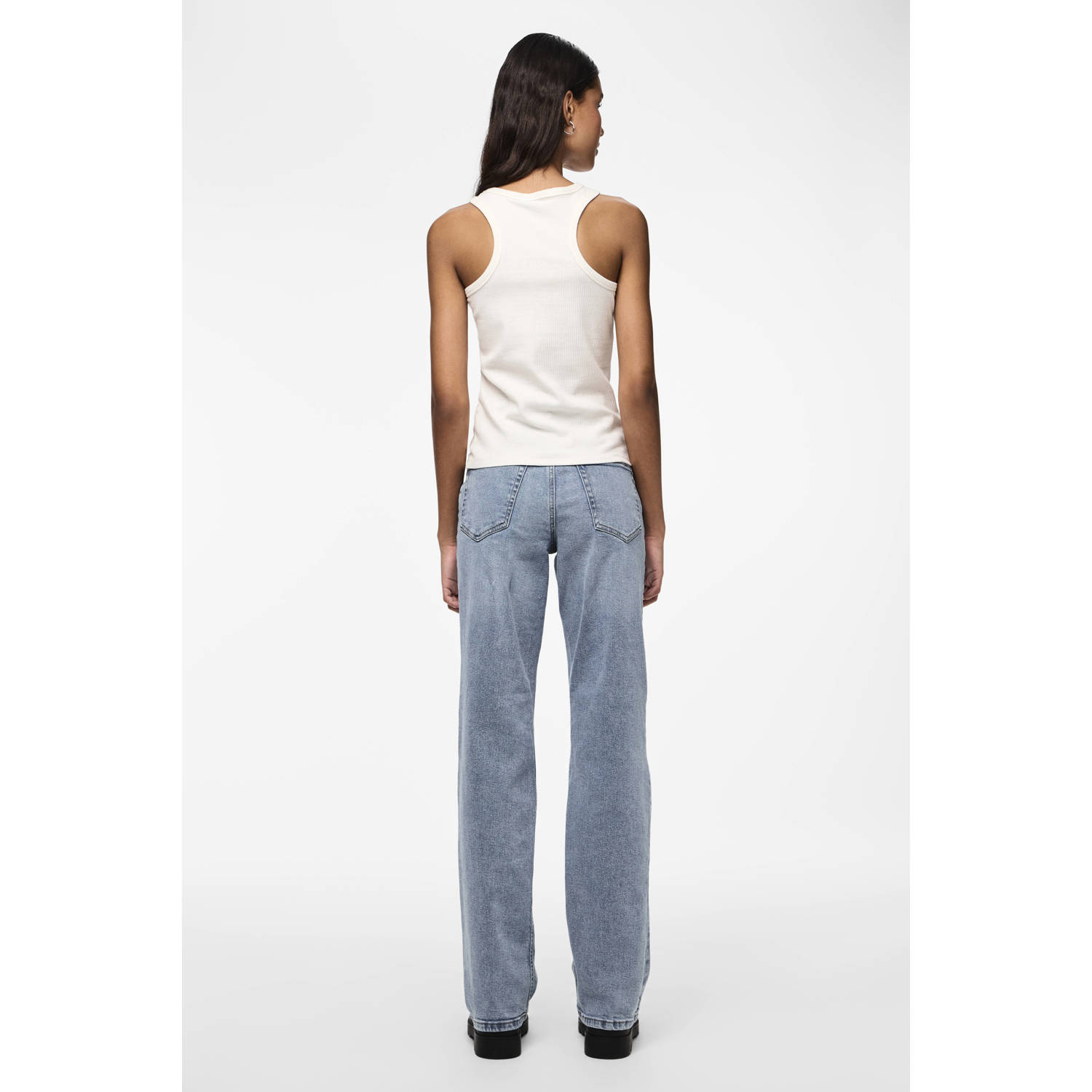 PIECES high waist light blue denim