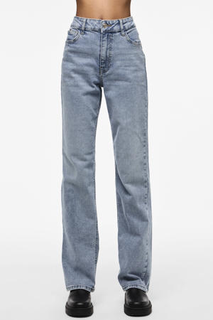 high waist light blue denim
