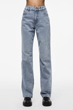 high waist light blue denim