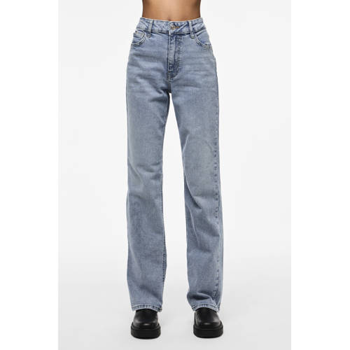 PIECES high waist light blue denim afbeelding