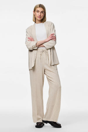 straight high waist broek beige