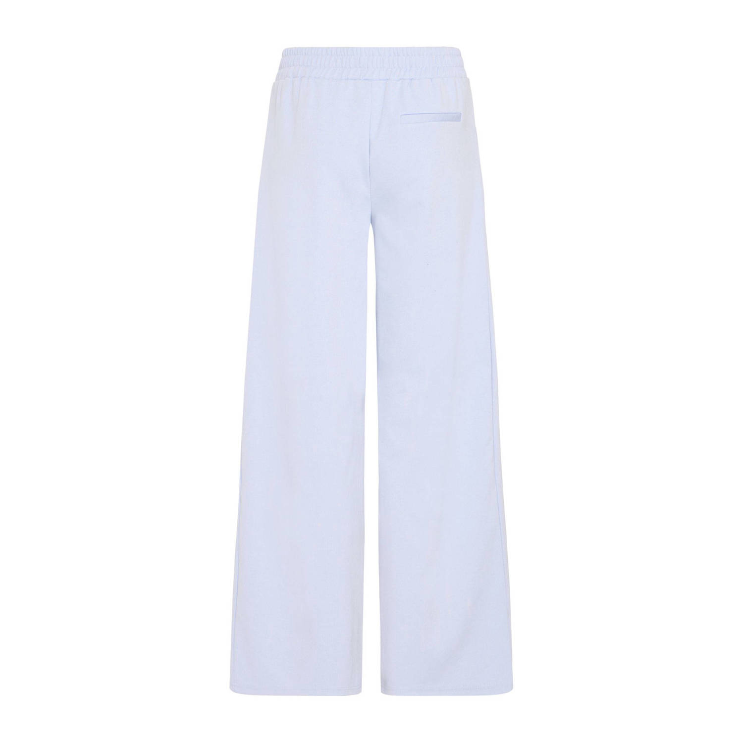 ICHI wide leg high waist pantalon lichtblauw