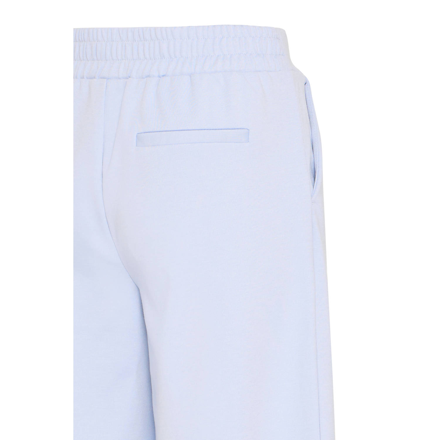 ICHI wide leg high waist pantalon lichtblauw