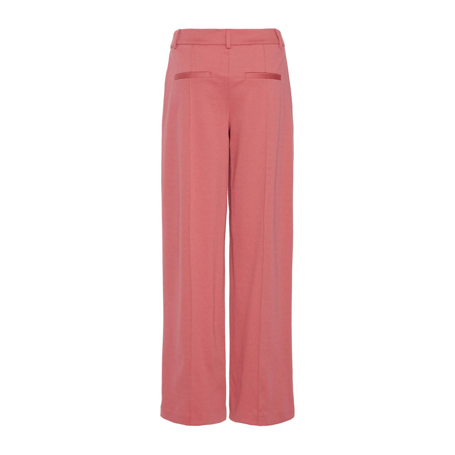 ICHI wide leg regular waist pantalon rood
