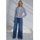 ICHI regular  waist wide leg jeans medium blue denim