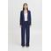 ICHI straight high waist pantalon donkerblauw