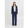 ICHI straight high waist pantalon donkerblauw
