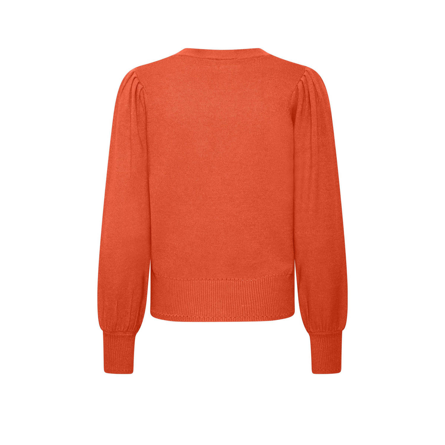 ICHI vest donker oranje fijn gebreid