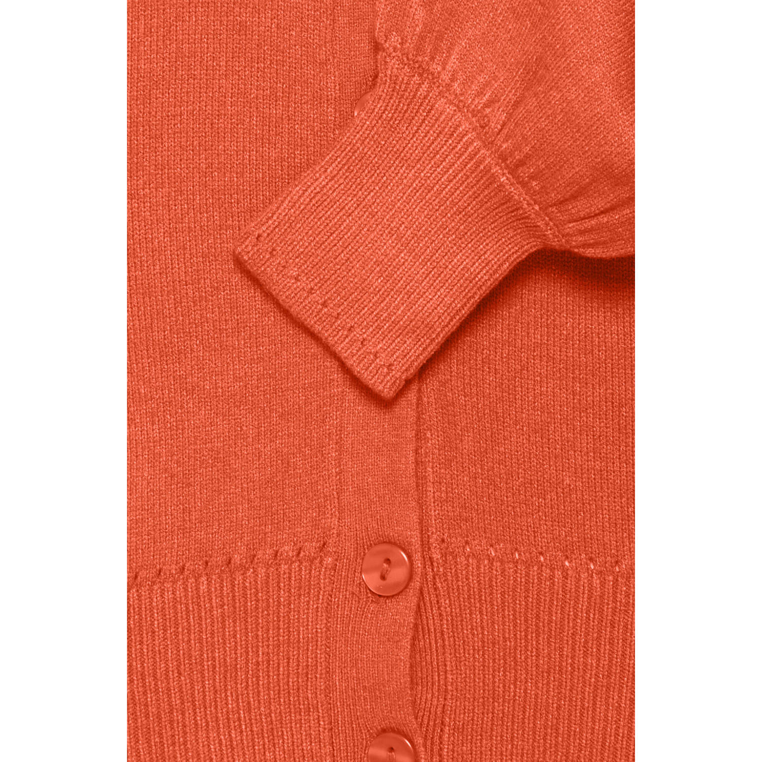 ICHI vest donker oranje fijn gebreid