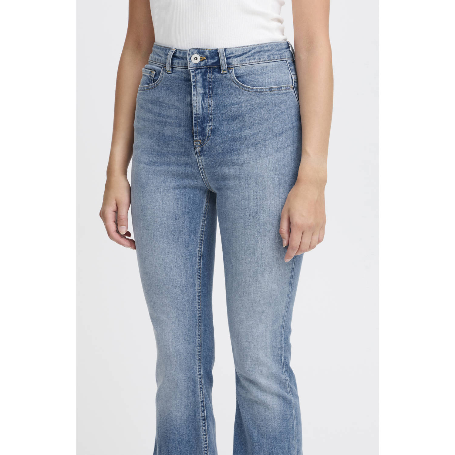 ICHI high waist flared jeans light blue denim