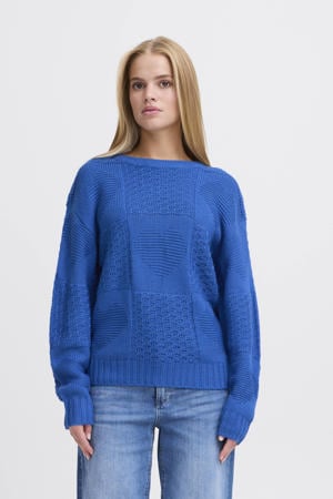 trui blauw fijn gebreid
