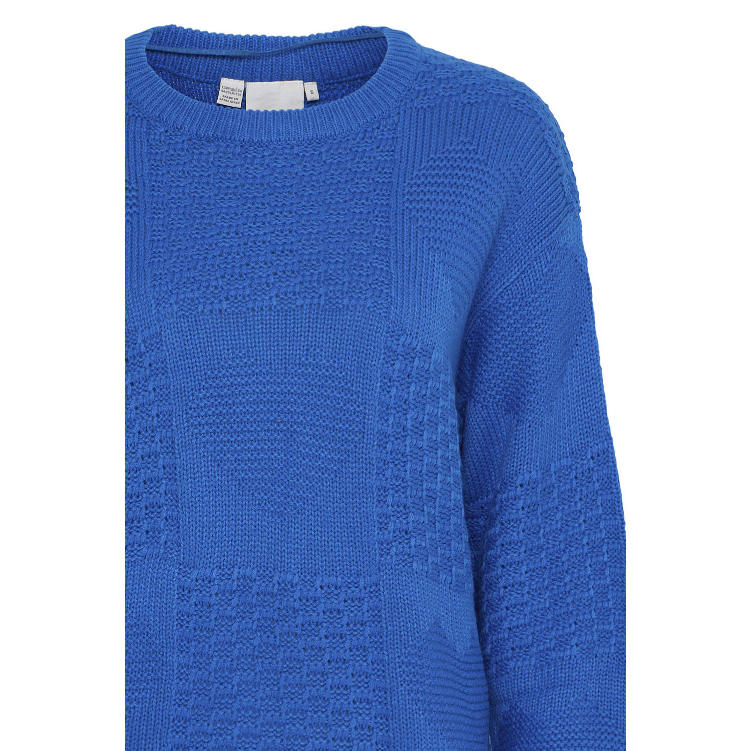 ICHI trui blauw fijn gebreid