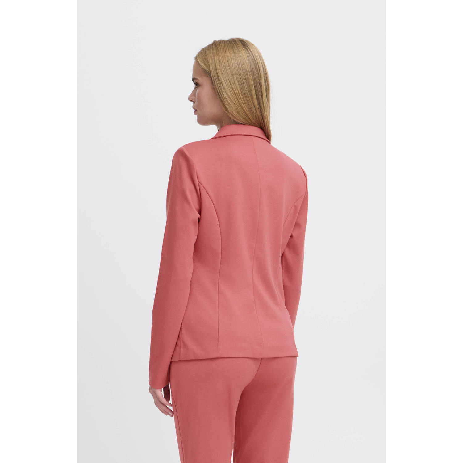 ICHI jersey getailleerde blazer rood