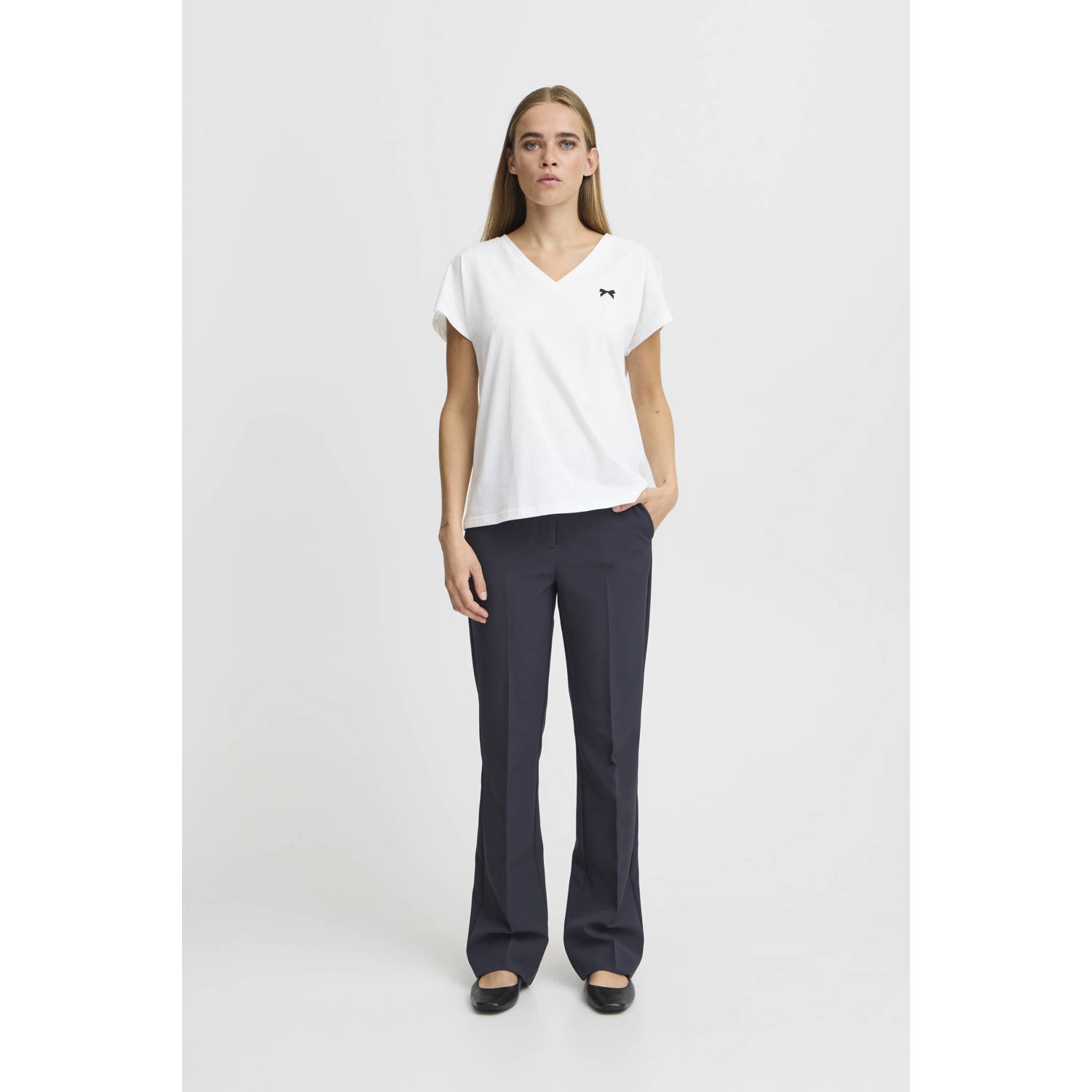 ICHI bootcut regular waist pantalon