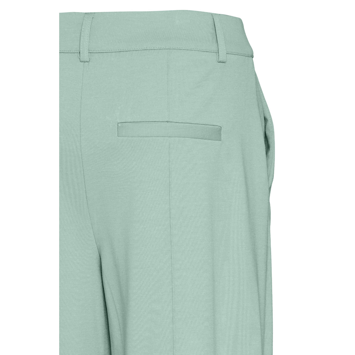 ICHI wide leg regular waist pantalon groen