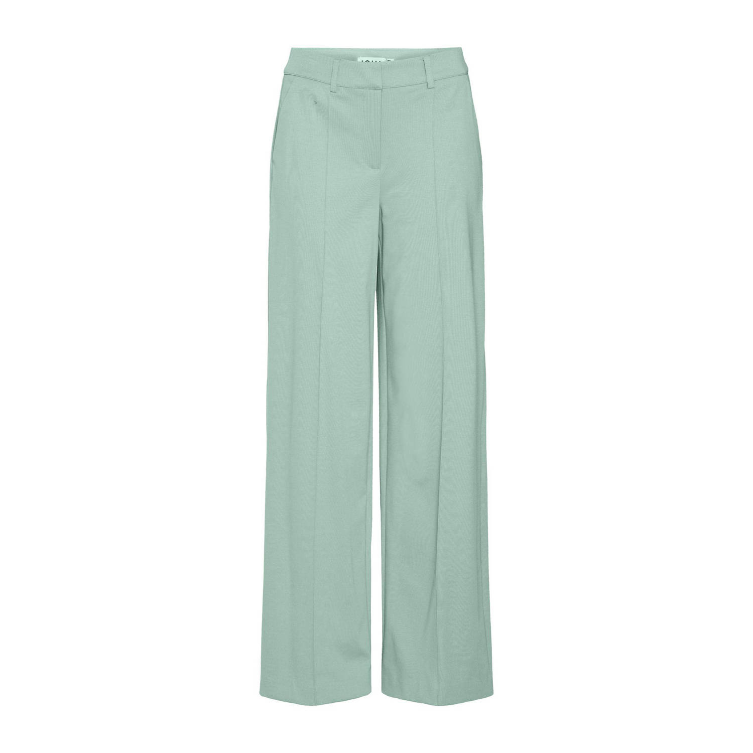 ICHI wide leg regular waist pantalon groen