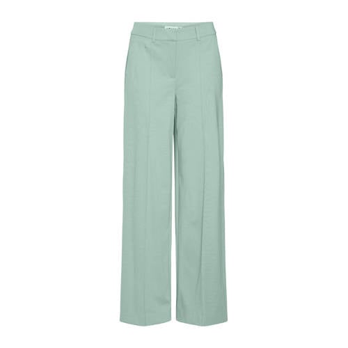 ICHI wide leg regular waist pantalon groen afbeelding