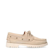 thumbnail: Beige heren Manfield nubuck bootschoenen met profielzool en veters