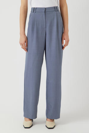 straight high waist broek blauw