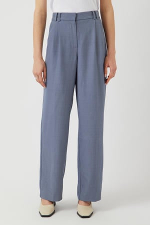 straight high waist broek blauw