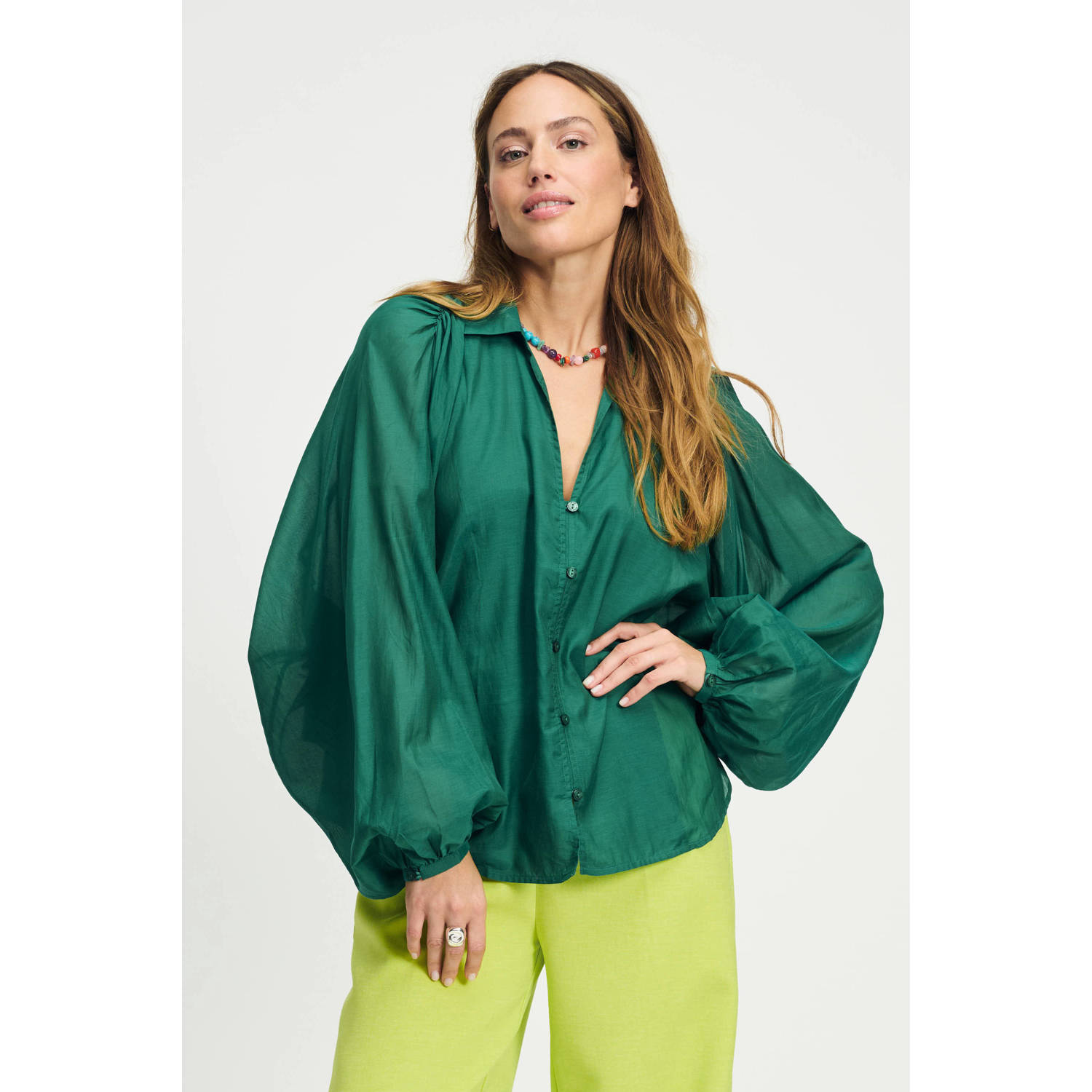 POM Amsterdam blouse groen