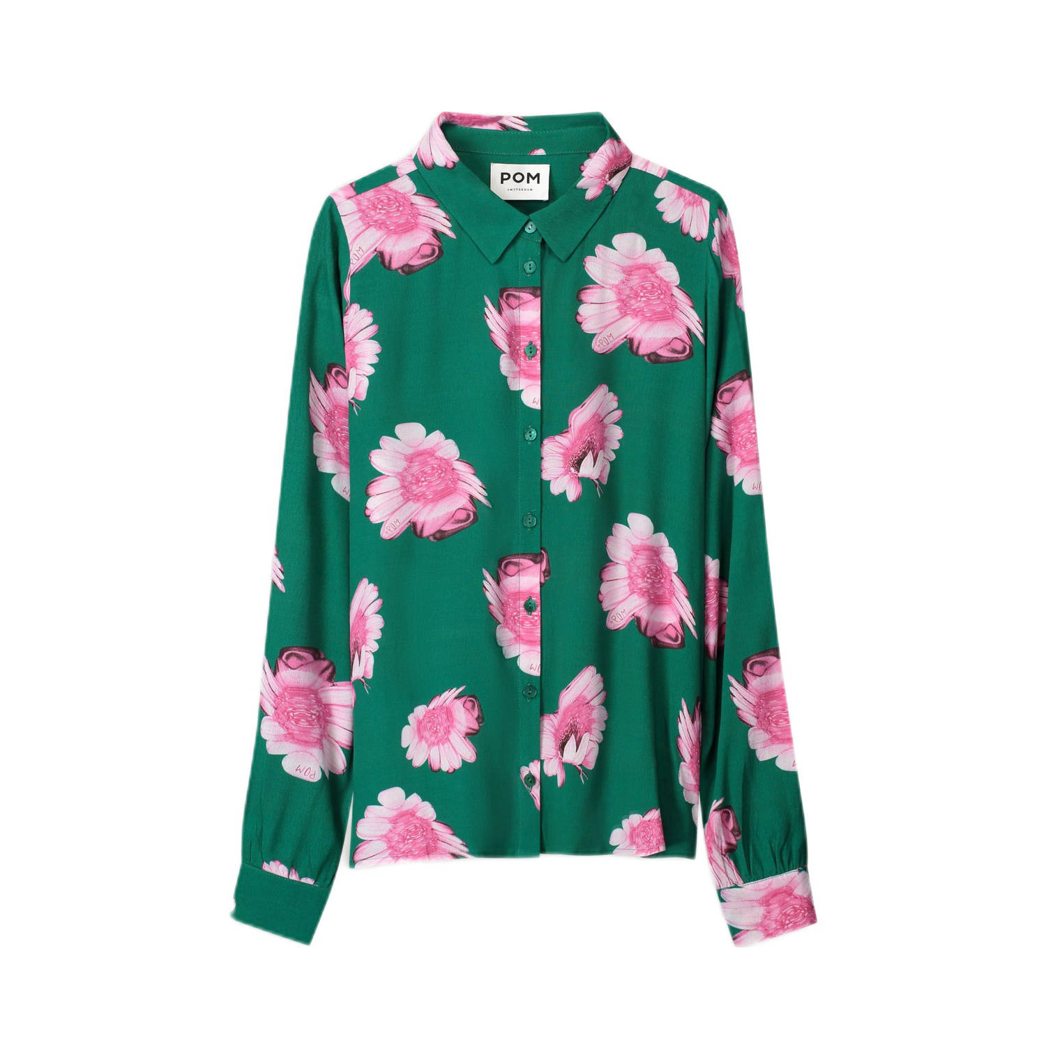 POM AMSTERDAM Dames Blouses Mila Meadow Groen