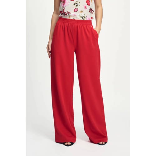 POM Amsterdam wide leg high waist pantalon rood afbeelding
