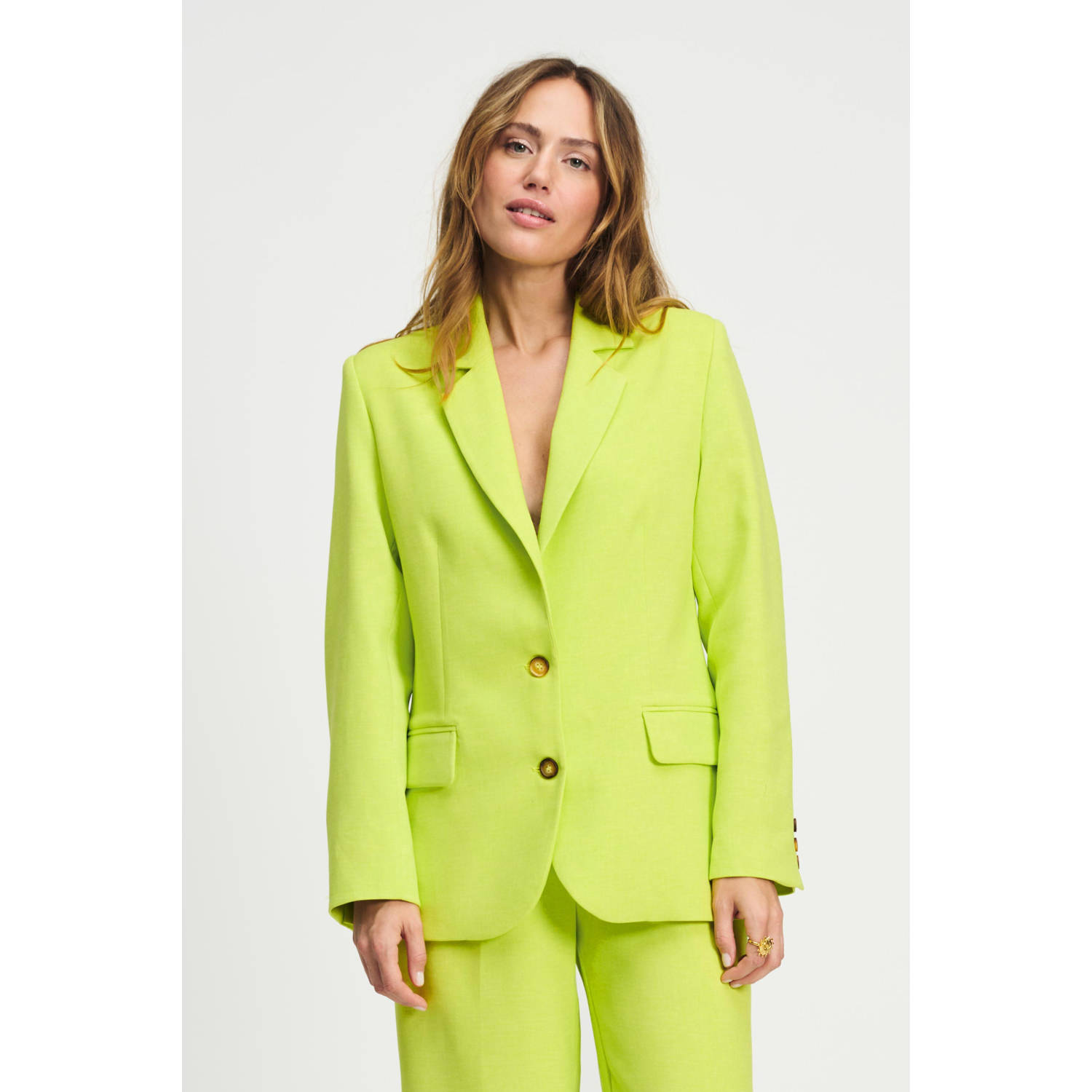 POM Amsterdam regular blazer limegroen